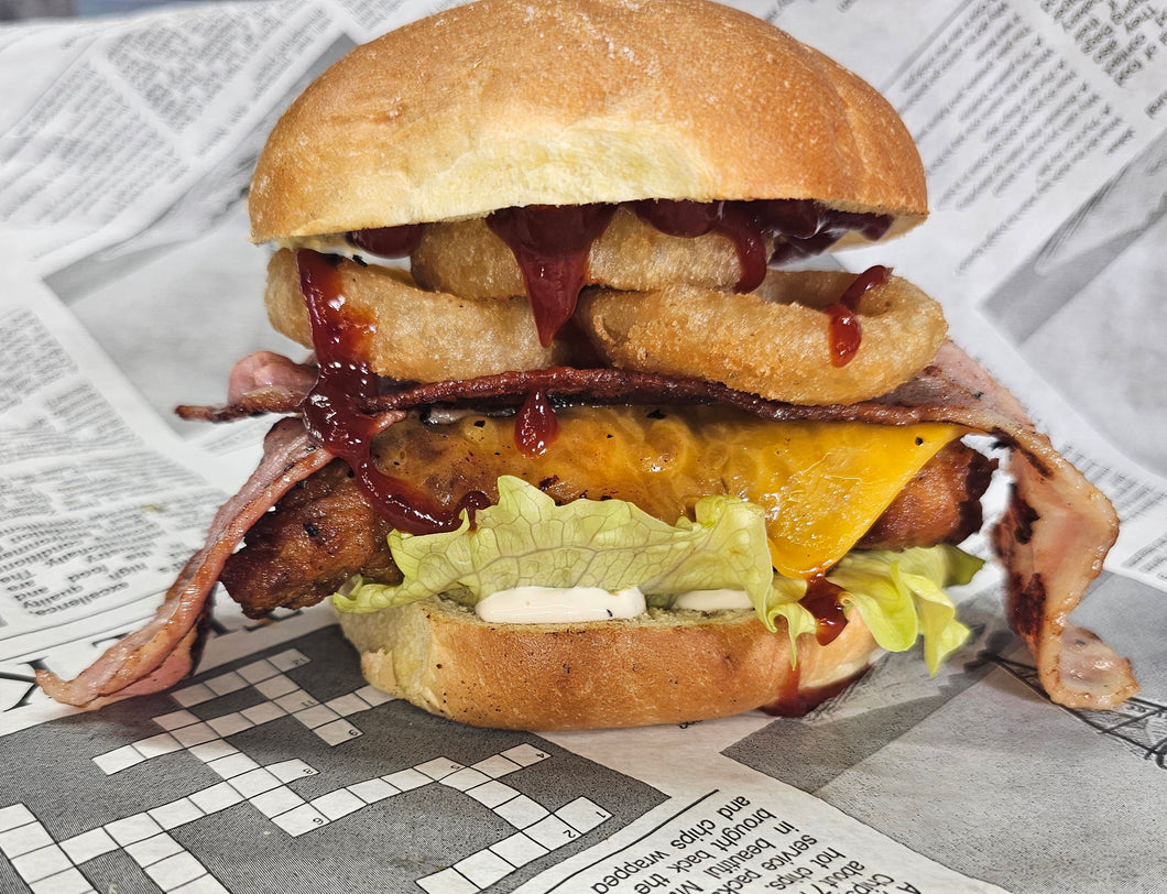 Bbq Korean fried chicken burger